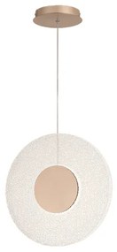 Lampada a sospensione LED CANDY 45 cm in metallo Oro e vetro graniglia Trasparente