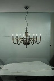 Lampadario debussy 8 luci fume' e cromo attacco e14 d.84cm