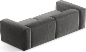 Divano grigio chiaro con rivestimento in velluto a coste 264 cm Bergamo – Cosmopolitan Design