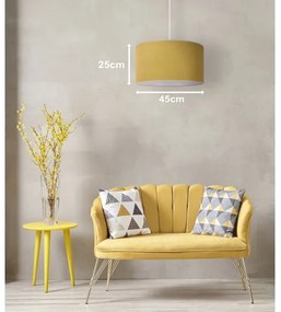 Duolla - Lampadario a sospensione con filo BRISTOL 1xE27/15W/230V diametro 45 cm giallo/bianco