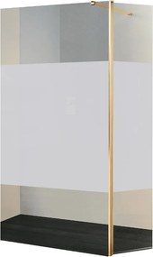 Deflettore walk-in Wens L 40 X H 200 cm, vetro serigrafato 6 mm, profilo oro spazzolato