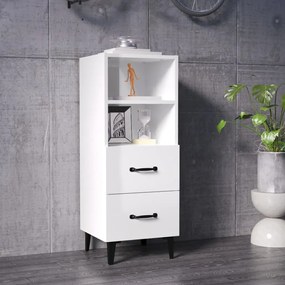 Credenza 34,5x34x90 cm in legno multistrato bianco lucido