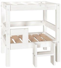 Cuccia per cani bianco 55,5x53,5x60cm in legno massello di pino