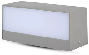 Applique Lampada LED da Muro Rettangolare 12W Doppio Fascio Luminoso Colore Grigio 3000K IP65 SKU-218242