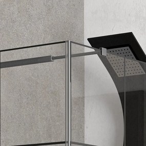 Box doccia  colore nero 120x70. Porta da 70cm fisso da 120cm NICO-3500 - KAMALU