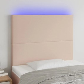 Testiera A Led Cappuccino 100x5x118/128 Cm İn Similpelle /