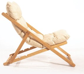 Sedia da giardino in legno color crema-naturale - Floriane Garden