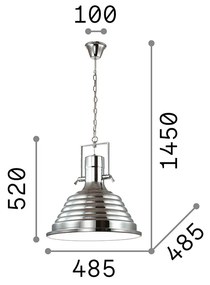 Sospensione Rustica-Country Fisherman Metallo Rame 1 Luce E27