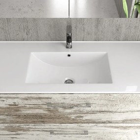 Mobile bagno sospeso da 100cm con lavabo incasso in ceramica EL-100B - KAMALU