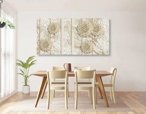 Stampa su tela – Fiori astratti su sfondo di marmo