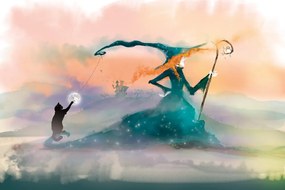 Carta da parati – Strega disegnata