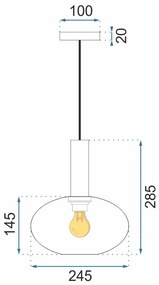 Lampada Da Soffitto Pensile Di Vetro Arancione APP464-1CP