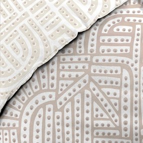 Set copripiumino e federa bianco/beige in percalle di cotone per letto matrimoniale ed esteso 240x220 cm Eliot – douceur d'intérieur
