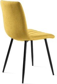 Sedia da pranzo in tessuto Giallo gambe metallo nere - KOLE 2 sedie