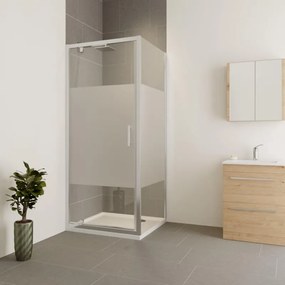 QUASI PERFETTO Porta doccia battente Verve L 90 x H 190 cm in vetro vetro senza finitura / trasparente profilo cromo