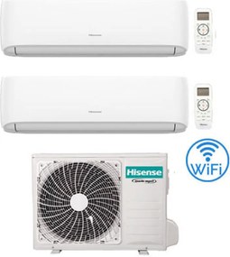 Climatizzatore Condizionatore Hisense Hi Comfort Wifi R32 Dual Split Inverter 9000 + 12000 BTU con U.E. 2AMW52U4RXC Classe A++/A+