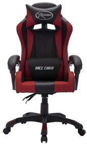 Sedia da gaming con luci a led rgb rosso vino e nera similpelle