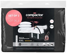 Set di organizer per vestiti sottovuoto/rinforzati in tessuto 2 pz 65x45x27 cm Black Edition – Compactor