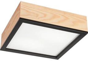 Plafoniera NATURAL SQUARE 2xE27/15W/230V 31x31 cm pino/nero