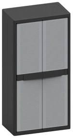 Armadio alto Jumbo Cab 2900 Qblack in polipropilene, grigio L 89.7 x H 180 x P 53.7 cm, 2 ante, adatto per interno/esterno