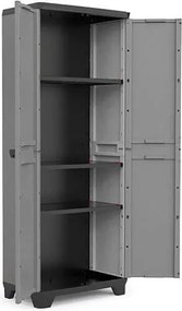 Armadio da Esterno 3 Ripiani 68x39x173H cm in Plastica Keter Stilo Alto Grigio...