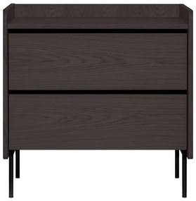 Cassettiera alta nera in rovere 80x82 cm Wrap - Bonami Selection