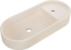 Lavabo da appoggio ALBA HOMESIGHT ovale in calcestruzzo L 80 x H 12 x P 36.8 cm beige piletta non inclusa