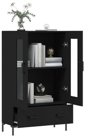 Credenza nera 69,5x31x115 cm in legno multistrato