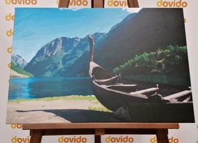 Stampa su tela – Nave vichinga di legno