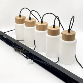 Lampada a sospensione con cavo MARKUS 1xE27/15W/230V nero/rovere