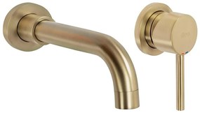 REA-B4109 - Miscelatore per lavabo ad incasso LUNGO, finitura oro spazzolato