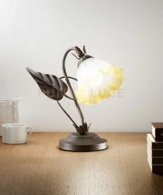 Lume tristano marrone 1 luce attacco e14 22x29cm in metallo e vetro