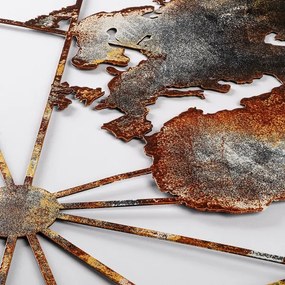 Decorazione da muro 120x60 cm world mappa metallo