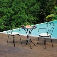 Tavolo In Ferro Rotondo Baviera 60 X H72 Cm - Nero