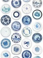 studio ditte Carta da parati Porcelain Blue - Porcelain Blue