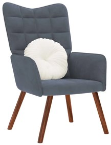 Sedia Relax Grigio Scuro İn Velluto /