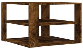 Tavolino salotto rovere fumo 59,5x59,5x40 cm legno multistrato