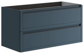 Mobile da bagno sotto lavabo TRATTO blu opaco L 99.5 x H 50 x P 45.5 cm 3 cassetti, lavabo non incluso