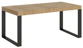 Tavolo allungabile Tecno Premium con telaio e gambe in diverse rifiniture, 90x90/246 cm / Quercia Natura