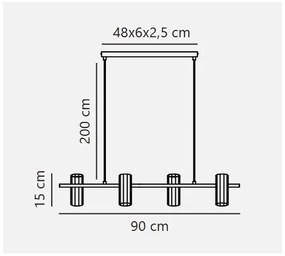 Nordlux - Lampadario a sospensione su cavo ALANIS 4xGU10/15W/230V ottone