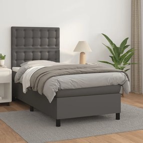 Giroletto A Molle Con Materasso Grgio 80x200 Cm İn Similpelle /