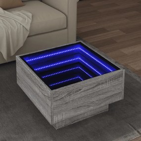 Tavolino Salotto Con Led Grigio Sonoma 50x50x30 Cm Multistrato /