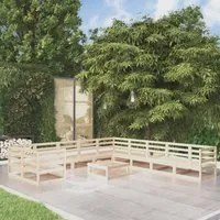 Set Divani da Giardino 11 pz in Legno Massello di Pino 3076009