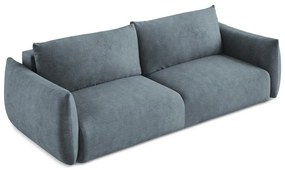 Divano blu allungabile con rivestimento in ciniglia 230 cm Leila – Makamii