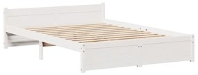 Letto senza materasso bianco 150x200 cm legno massello di pino