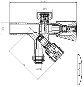 Aqualine - Valvola combinata in cromo lucido