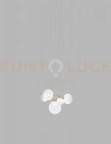 Puppet ring sospensione 5 bianco sfumato oro satinato 5 luci attacc...