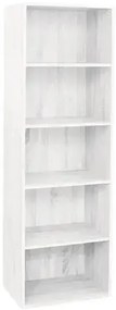 Libreria Componibile Multifunzionale in MDF e Frassino, Vari Formati e Colori, 40 x 29 x 132H / Bianco Frassino