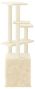 Albero per Gatti con Tiragraffi in Sisal Crema 107,5 cm