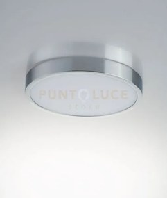 Plafoniera led domo cromo tonda 24w 2700lm 4000k ip44 24x2,4cm